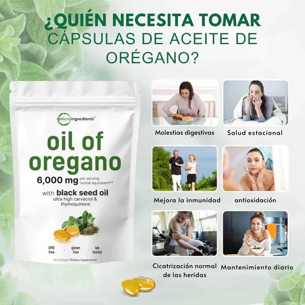 Aceite de orégano con Aceite de semilla negra 🍃🌿