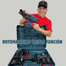 Combo 4 en 1  BOSCH (Pulidora 10.000 RPM, Rotomartillo Triple Función, Taladro 3/8 y Llave de Impacto 400 Nm) Brushless Motor, 4 Baterías.