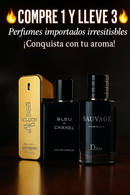🔥 COMPRE 1 Y LLÉVESE 3 PERFUMES IMPORTADOS 🔥 Sauvage + Bleu de Chanel + One Million (100ml)