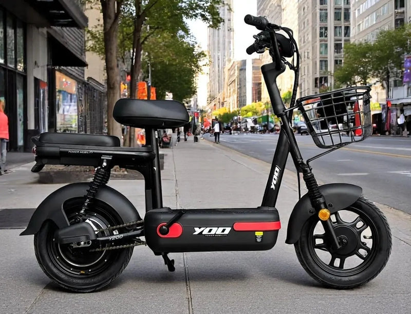 Scooter Elétrica Yoo Mobility Y-200 350w Farol Led Scooter Cor Negro