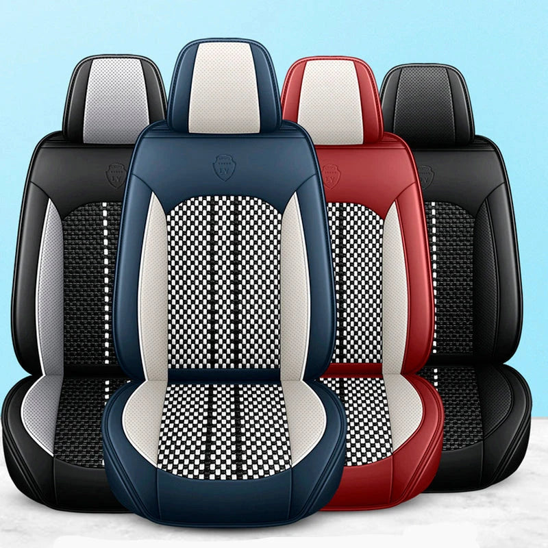 Funda universal completa para coche Evotek en piel auténtica con airbag + REGALOS GRATIS: 3 alfombrillas y funda para volante