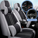 Funda universal completa para coche Evotek en piel auténtica con airbag + REGALOS GRATIS: 3 alfombrillas y funda para volante