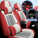 Funda universal completa para coche Evotek en piel auténtica con airbag + REGALOS GRATIS: 3 alfombrillas y funda para volante