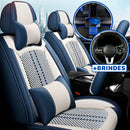 Funda universal completa para coche Evotek en piel auténtica con airbag + REGALOS GRATIS: 3 alfombrillas y funda para volante