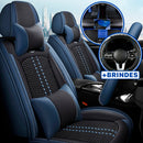 Funda universal completa para coche Evotek en piel auténtica con airbag + REGALOS GRATIS: 3 alfombrillas y funda para volante