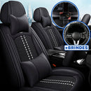 Funda universal completa para coche Evotek en piel auténtica con airbag + REGALOS GRATIS: 3 alfombrillas y funda para volante