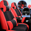 Funda universal completa para coche Evotek en piel auténtica con airbag + REGALOS GRATIS: 3 alfombrillas y funda para volante