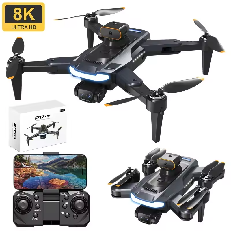 Dron inteligente P17 Pro sin escobillas con GPS, cámara dual 4K
